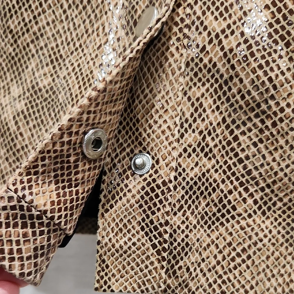 Zara Tan Patterned Mini Skirt Snake Print